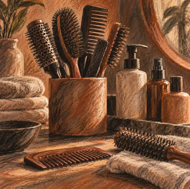 Illustration of beauty businesses equipment and workspace